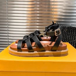 Casual Shoes 2024 Rome Sandals Women Summer Size 35-41 Open Toe Back Strap Flat Platform Beach Bohemian Girl's