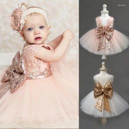 Girl Dresses 0-10T Girls Formal Ball Gown Dress For Party Wedding Princess Lace Sequin Bow Tutu Baby Children Clothes