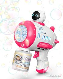 Sand Play Water Fun Newelectric lighting10 Holes Bubble Machine Outdoor ToysSpacemanFully Automatic Shape Blowerwith Light Bubble Gun Boys GirlsToys