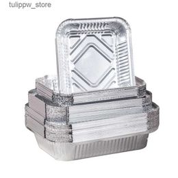 Bento Boxes Disposable Takeaway Food Containers with Aluminium Foil Trays and Covers Aluminium Foil Lunch Boxes Kitchen Cooking Supplies L240307