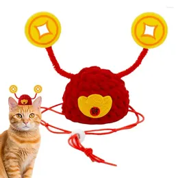 Cat Costumes Chinese Hat Cute Refined Pet Spring Festival Style Headwear Christmas Cape Dress Comfortable Fit Fortune