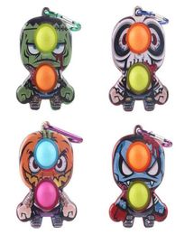 Halloween Pioneer Bubbles plastic Toys Finger Push per Key Chain Children's Anti Stress Board Silicone Toys Keyring Pandent G76YDWK8276117