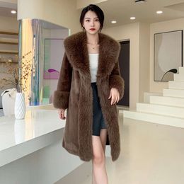 Haining Clothing Women's Exudes Slimming Elongated Style, With Gold Mink Fur Coat In Large Size And A New Winter Style 423270