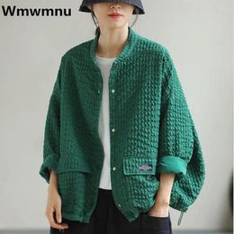 Women's Jackets Vintage Spring Womens Casual Oversize 85kg Coats Streetwear Loose Chaquetas Autumn Green Outerwears Korean Fashion