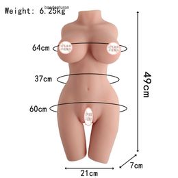 Half body Sex Doll Imitation human physical doll with skeleton half big chest fat buttocks male genitals inverted toys OH98