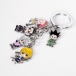 Anime x Keychain Gon Killua Zoldyck Kurapika Hisoka Metal Figures Keyrings For Women And Men Fashion Car Key Chain274i