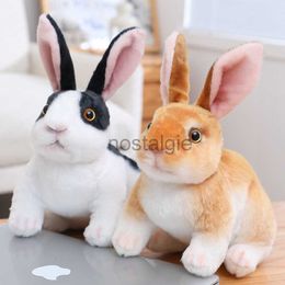 Stuffed Plush Animals Simulation Cute Rabbit Fur Realistic Kawaii Animal Easter Bunny Toy Model Gift Home Decoration 230217 240307