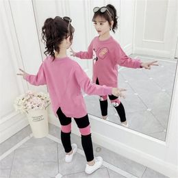 Clothing Sets Teenager Baby Kids Girl Clothes Hoodie Winter Autumn Loose Tracksuit T Shirts Leggings Pants Hip Hop 4 5 6 7 8 9 10 11 12 Year