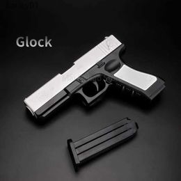 Gun Toys 2024 New Glock Shell Throwing Toy Gun Internet Celebrity Same Style ChildrenS Toy Gun Bullet Toy Boy Pistol yq240307