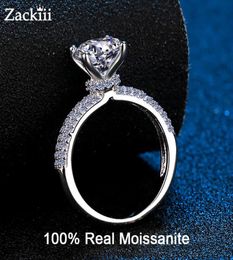 Real Engagement Ring With Pave Band 2ct 925 Sterling Silver Diamond Dream Wedding Rings For Women Bridal Jewellery 2208133762766