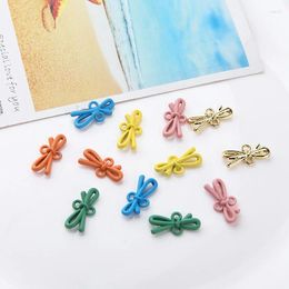 Dangle Earrings 10pcs Design Alloy Frosted Paint Bow Tie Double Hanging Pieces Statement For Women Girls Diy Jewellery Accessories
