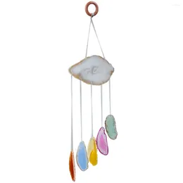Jewellery Pouches Handmade Agate Slices Wind Chimes For Wall Window Hanging Ornaments Home Garden Decoration