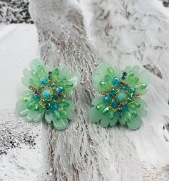 Stud Earrings Multicoloured Elegant Fashion Resin Flower Designs Bohemia Handmade Petal Dangle For Women Gift5260178