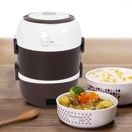 Dinnerware Portable 3 Layers 2L Electric Lunch Box Steamer Pot Rice Cooker Stainless Steel -grade Polypropylene