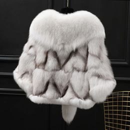 2023 New Autumn/Winter Fox Grass Coat Women's Short Shawl Leather And Fur Integrated Haining 925523