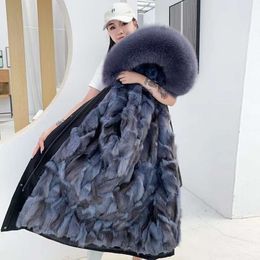 Haining Fox Hair Pie Overcoming 2023 Winter New Detachable Inner Tank Long Fur Coat Women's Edition 253521