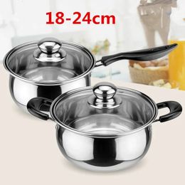 Stainless steel soup pot thickened noodles milk pot instant noodles auxiliary food pot induction cooker gas general purpose wok y240304