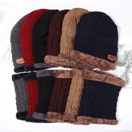 Berets Winter Soft Thermal Fleece Beanie Hat Scarf Balaclava Knitted Neck Cap