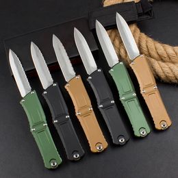 New H3401 High End AUTO Tactical Knife D2 Stone Wash Blade CNC Aviation Aluminium Handle Outdoor Camping Hiking EDC Pocket Knives with Nylon Bag