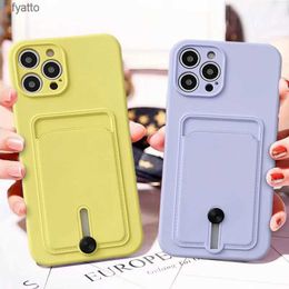 Cell Phone Pouches Silicone Slide Card Bag Phone Case Pro Max Protector Shockproof CoverH240307