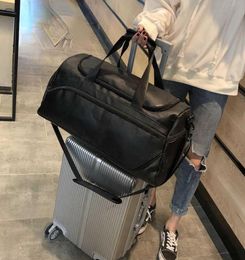 Shoulder Soft Leather Gym Bags Travel Bag for Men Sports Fitness Gymtas Duffel Training Luggage Tas Sac De Sport 2019 XA5WD Y07211901289