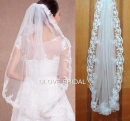 Elegant White Ivory One Layer Lace Bridal Veil with Comb Cheap but High Quality Factory Custom Make Wedding Hair Accessory 2636931