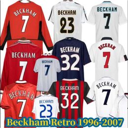 retro soccer jersey Beckham 98 99 02 04 Classic Real Madrids Englands 1996 1998 2002 Vintage Football 05 06 07 Retro Jersey men Shirt Kits football shirt