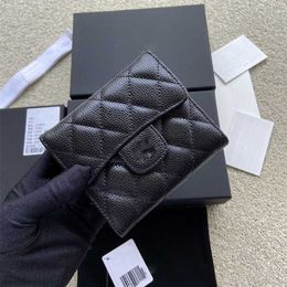 70% Factory Outlet Off Small fragrant ball pattern wallet three fold card bag rhomboid black short clip flaps on sale