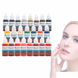 Tattoo Inks Permanent Makeup Ink Eyebrow Tattoo Set 15Ml 23 Colors Lip Microblading Pigment Professional Supplies Drop Delivery Health Dhcpw