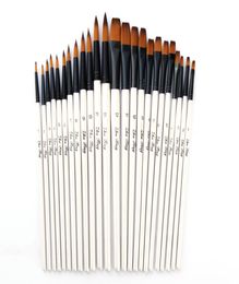 12 Pearl White Rod Pointed Painting Pen Watercolor Pen Brush Set Twocolor Nylon Hair Yuanfeng DIY Acrylic Brush4047843