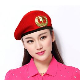 Summer Men Women Cotton Grid Beret Sailor Dance Hat Red Black Performance Cap Unisex Breathable Casual Army Caps265D