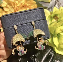 Dangle Earrings Cute Animals Cartoon Umbrella Cubic Zirconia Fairy Grunge Korean Accessories Gift For Girls Jewelry7142861