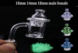 Cheapest smoking accessories Quartz Banger Nail with Spinning Carb Cap and 2 Terp Pearl 45 90 degree Female Male 10mm 14mm 18mm Fo6579092