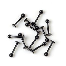 Labret, Lip Piercing Jewellery Trendy Lip Ring 16G Black Stainless Steel Ball Stud Chin Piercing Bars Body Jewellery Drop Delivery Jewelr Dhjk4