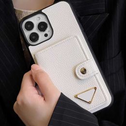 Cell Phone Cases Fashion Leather Flip Phone Cases Pro Max Letter Mobile Back Shell Man Womans Designer Cover Case With Card Holder PocketH240307