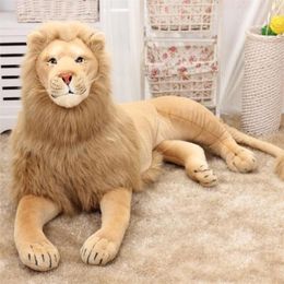 110cm Large Cool lying lion Pillow lively Simulated Animals model Kids mount home decoration stuff Plush doll Children toys gift 25523155