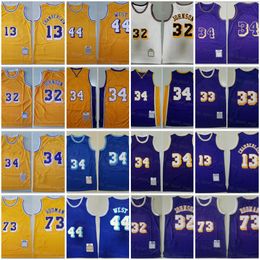 Retro Basketball Wilt Chamberlain Jersey 13 Johnson Jerry West 44 Dennis Rodman 73 Dikembe Mutombo Carmelo Anthony Allen Iverson Men Vintage Sport Throwback