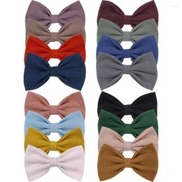 Hair Accessories 4 PCS Simple Cotton Linen Bow Clips Barrettes Baby Girls Toddler Kids Classical Headbands Bands Accessory