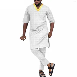 Ethnic Clothing African For Gentleman Tracksuit Dashiki Men's Social Suit Man Blouse And Pant Two-piece Suits Men