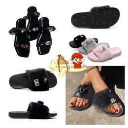 2024 designer Slippers Summer Flat Sliders lady Luxury Summer Lady trainers outdoor Leather Top Quality Men Women Slides GAI