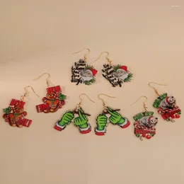 Dangle Earrings XEDZ Creative Christmas Acrylic Tree Gloves Old Man Pendant Fashion Party Jewellery Accessories Gift