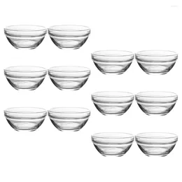 Dinnerware Sets 12pcs Multi-function Pudding Jelly Bowls Kitchen Glass Transparent Home Supply