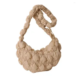 Shoulder Bags Women Armpit Bag Zipper Quilted Crossbody Soft Solid Colour Drawstring Strap Adjustable Female Casual Handbag