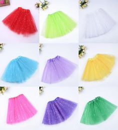 Girls Tutu Skirts Kids Clothes Stars Glitter Ballets Fancy Pettiskirt Sequin Stage Dancewear Costume Summer Tulle Princess Mini Dr4644822