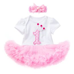 Dresses Baby Girl Clothes Tutu Short Sleeve Romper Dress Princess Girls Clothing Sets Cotton Multicolor Summer Style