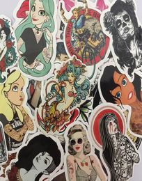 100Pcsset Styling Pvc Waterproof Sexy Beauty Tattoo Girls Stickers For Laptop Motorcycle Skateboard Luggage Decal Toy Sticker8926777