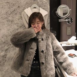 2023 Haining Autumn And Winter New Sheep Fleece Lamb Coat Women's Fur Small Standing Collar 860593