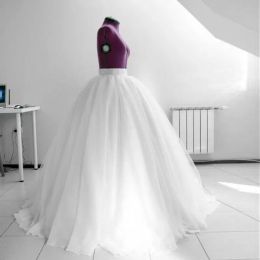 skirt Off White Puffy Maxi Skirt Tulle Skirt Long Elastic Womens High Waisted Skirt Petticoat Bridal To Wedding Party Custom Ball Gown