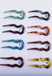 Plastic Hair Fork Pins U Shape Chopsticks Hairpins Wavy Sticks Chignon Bun Updo Fast Spiral Braid Styling Accessories XB13657372