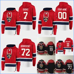 Florida''panthers''hoodie 19 Tkachuk 11 Huberdeau 7 Gudas 72 Bobrovsky Custom Hockey Jerseys Men Women Youth